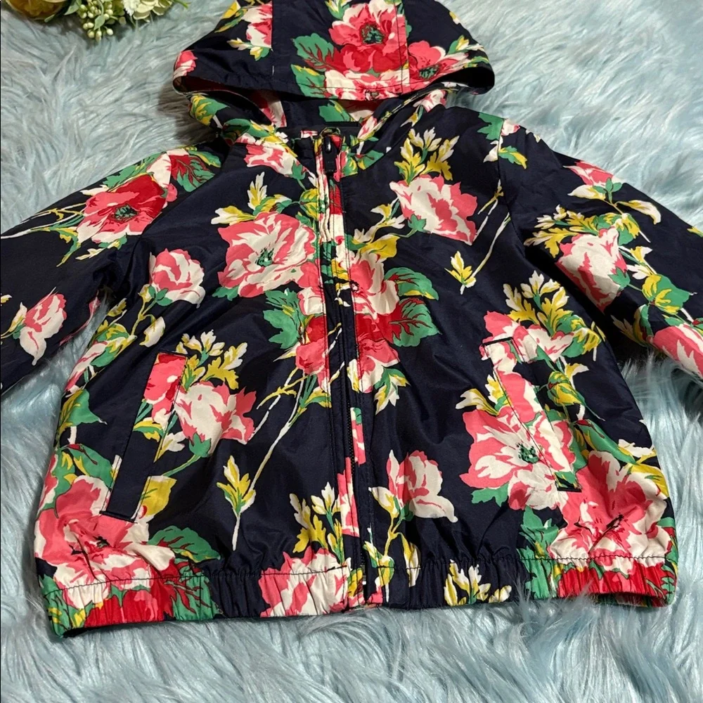 GAP Toddler Floral Jacket - Navy and Multicolor go windbreaker sz 2T